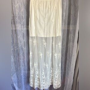 Ivory sheer lace Skirt